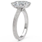 Inel de Logodnă Berkeley din Aur 14k cu Diamant Creat în Laborator Radiant de 4 ct din 14k Aur Alb - Castelo.ro