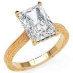 Inel de Logodnă Berkeley din Aur 14k cu Moissanite Radiant de 4 ct din 14k Aur Galben - Castelo.ro