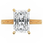 Inel de Logodnă Berkeley din Aur 14k cu Moissanite Radiant de 4 ct din 14k Aur Galben - Castelo.ro