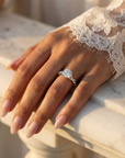 Inel de Logodnă din Aur 14k cu Moissanite Tăietură Rotund Brilliant de 1.78 ct din 14k Aur Alb - Castelo.ro
