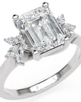 Inel de Logodnă Dynasty din Aur 14k cu Diamant Creat în Laborator Emerald de 2 ct din 14k Aur Alb - Castelo.ro