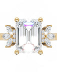 Inel de Logodnă Dynasty din Aur 18k cu Diamant Natural Emerald de 2 ct din 18k Aur Galben - Castelo.ro