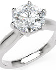 Inel de Logodnă Cadogan din Aur 18k cu Moissanite Round de 2 ct din Platina - Castelo.ro