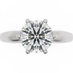 Inel de Logodnă Chelsea din Aur 14k cu Moissanite Round de 2 ct din 14k Aur Alb - Castelo.ro