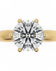 Inel de Logodnă Cadogan din Aur 14k cu Moissanite Round de 2 ct din 14k Aur Galben - Castelo.ro