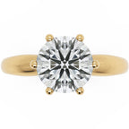 Inel de Logodnă Chelsea din Aur 14k cu Moissanite Round de 2 ct din 14k Aur Galben - Castelo.ro