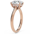 Inel de Logodnă Cavendish din Aur 14k cu Moissanite Oval de 2.5 ct din 14k Aur Roz - Castelo.ro