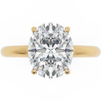 Inel de Logodnă Cavendish din Aur 14k cu Moissanite Oval de 2.5 ct din 14k Aur Galben - Castelo.ro