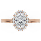 Inel de Logodnă Hampstead din Aur 14k cu Diamant Creat în Laborator Oval de 0.6 ct din 14k Aur Roz - Castelo.ro