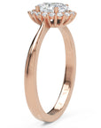 Inel de Logodnă Hampstead din Aur 18k cu Diamant Natural Oval de 0.6 ct din 18k Aur Roz - Castelo.ro