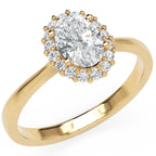Inel de Logodnă Hampstead din Aur 14k cu Moissanite Oval de 0.6 ct din 14k Aur Galben - Castelo.ro