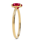 Inel de Logodnă Enigma din Aur 14k cu Rubin Creat în Laborator Oval 6x8 mm din 14k Aur Galben - Castelo.ro