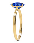 Inel de Logodnă Enigma din Aur 18k cu Safir Creat în Laborator Oval 8x12 mm din 18k Aur Galben - Castelo.ro