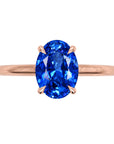 Inel de Logodnă Enigma din Aur 18k cu Safir Creat în Laborator Oval 8x12 mm din 18k Aur Roz - Castelo.ro