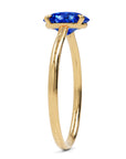 Inel de Logodnă Enigma din Aur 18k cu Safir Creat în Laborator Oval 7x10 mm din 18k Aur Galben - Castelo.ro