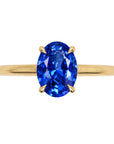 Inel de Logodnă Enigma din Aur 18k cu Safir Creat în Laborator Oval 7x10 mm din 18k Aur Galben - Castelo.ro