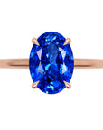 Inel de Logodnă Enigma din Aur 18k cu Safir Creat în Laborator Oval 7x10 mm din 18k Aur Roz - Castelo.ro