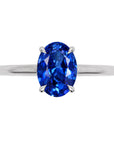 Inel de Logodnă Enigma din Aur 18k cu Safir Creat în Laborator Oval 6x8 mm din Platina - Castelo.ro