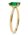 Inel de Logodnă Raphael din Aur 18k cu Smarald Creat în Laborator Emerald Cut 6x8 mm din 18k Aur Galben - Castelo.ro
