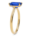 Inel de Logodnă Raphael din Aur 18k cu Safir Creat în Laborator Emerald Cut 7x9 mm din 18k Aur Galben - Castelo.ro