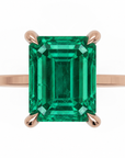 Inel de Logodnă Windsor din Aur 14k cu Smarald Creat în Laborator Emerald Cut 10x8 mm și Diamante Create în Laborator din 14k Aur Roz - Castelo.ro