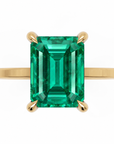 Inel de Logodnă Windsor din Aur 14k cu Smarald Creat în Laborator Emerald Cut 9x7 mm și Diamante Create în Laborator din 14k Aur Galben - Castelo.ro