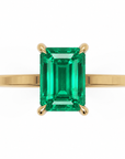 Inel de Logodnă Windsor din Aur 14k cu Smarald Creat în Laborator Emerald Cut 8x6 mm și Diamante Create în Laborator din 14k Aur Galben - Castelo.ro