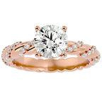 Inel de Logodnă cu Diamante Create în Laborator Tăietură Rotund Brilliant de 1.78 ct din 18k Aur Roz - Castelo.ro