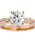 Inel de Logodnă din Aur 14k cu Diamante Naturale Tăietură Rotund Brilliant de 1.78 ct din 14k Aur Roz - Castelo.ro