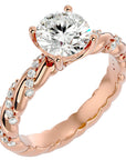 Inel de Logodnă din Aur 14k cu Moissanite Tăietură Rotund Brilliant de 1.78 ct din 14k Aur Roz - Castelo.ro