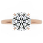 Inel de Logodnă Ascot din Aur 14k cu Diamant Creat în Laborator Round de 2 ct din 14k Aur Roz - Castelo.ro
