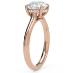 Inel de Logodnă Ascot din Aur 14k cu Diamant Creat în Laborator Round de 2 ct din 14k Aur Roz - Castelo.ro