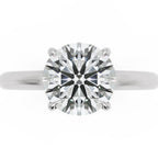 Inel de Logodnă Ascot din Aur 14k cu Moissanite Round de 2 ct din 14k Aur Alb - Castelo.ro
