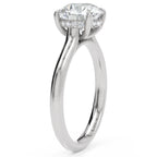 Inel de Logodnă Ascot din Aur 14k cu Diamant Creat în Laborator Round de 2 ct din 14k Aur Alb - Castelo.ro