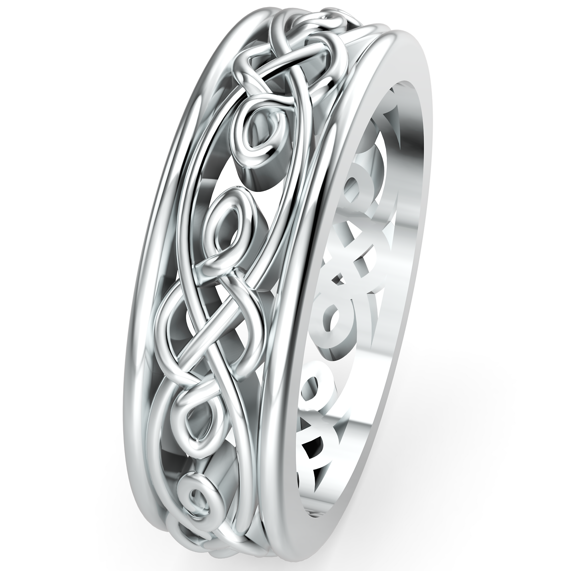 Verighetă Castelo din Aur 14k Timeless Knot pentru Bărbați din 14k Aur Alb - Castelo.ro