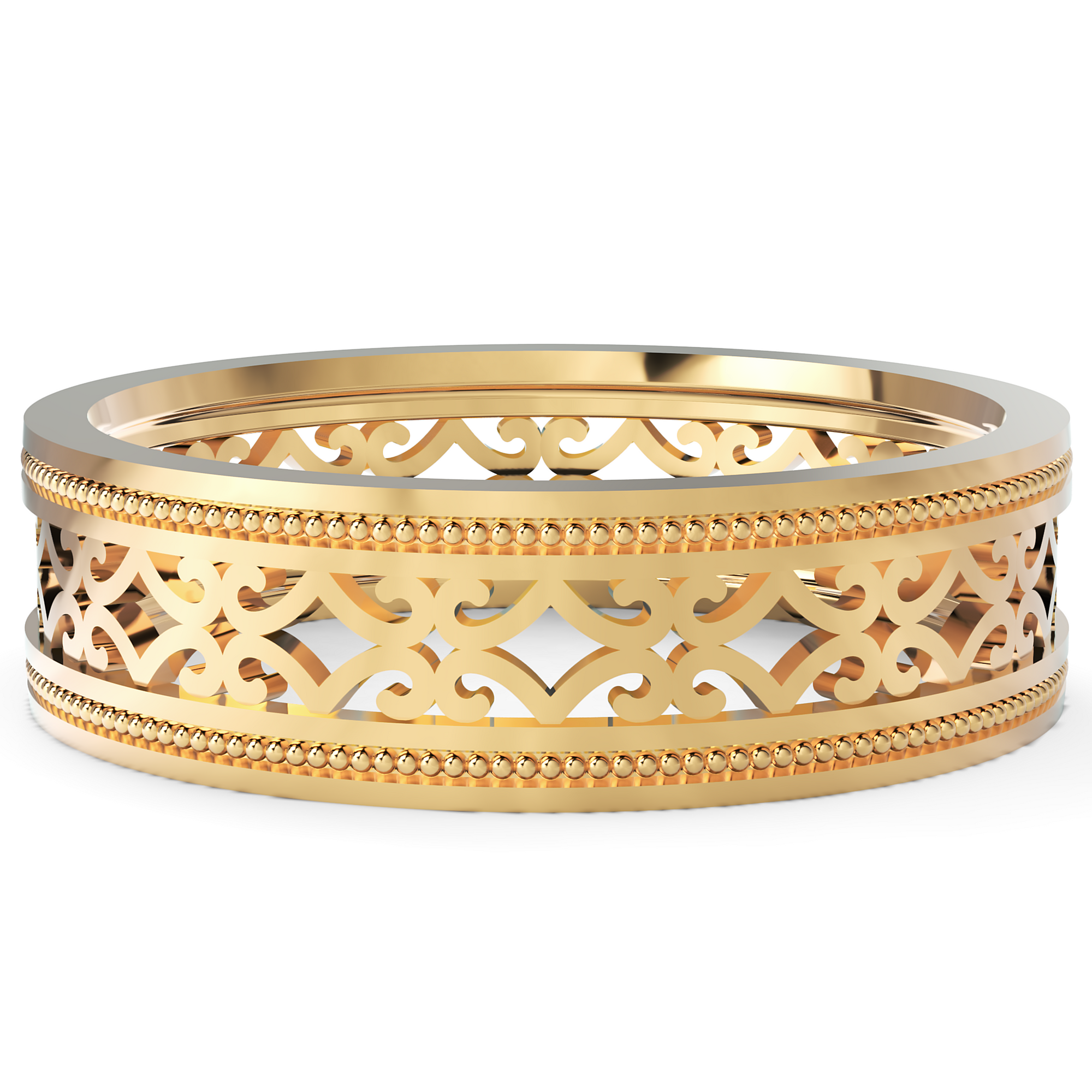 Verighetă Castelo din Aur 14k Royal Milgrain pentru Bărbați din 14k Aur Galben - Castelo.ro
