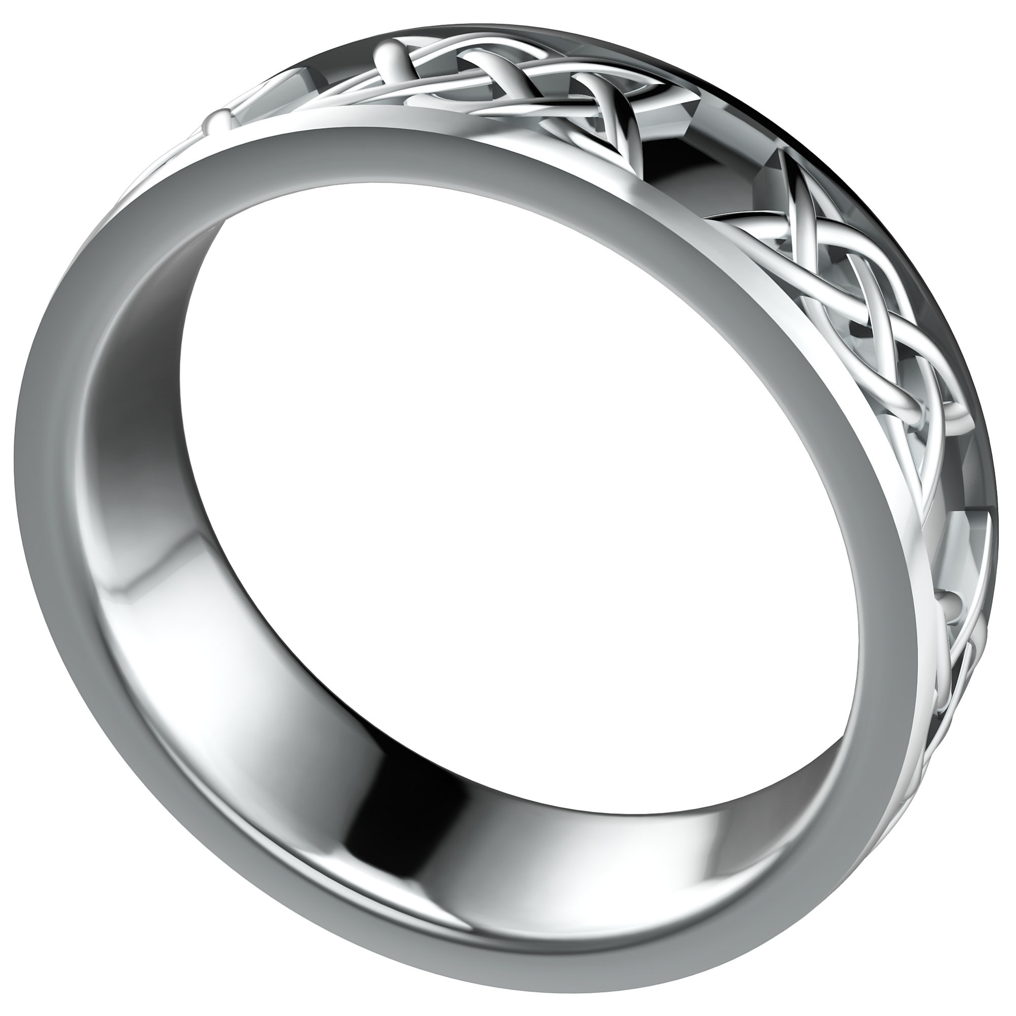 Verighetă Castelo din Aur 14k Timeless Tie pentru Bărbați din 14k Aur Alb - Castelo.ro