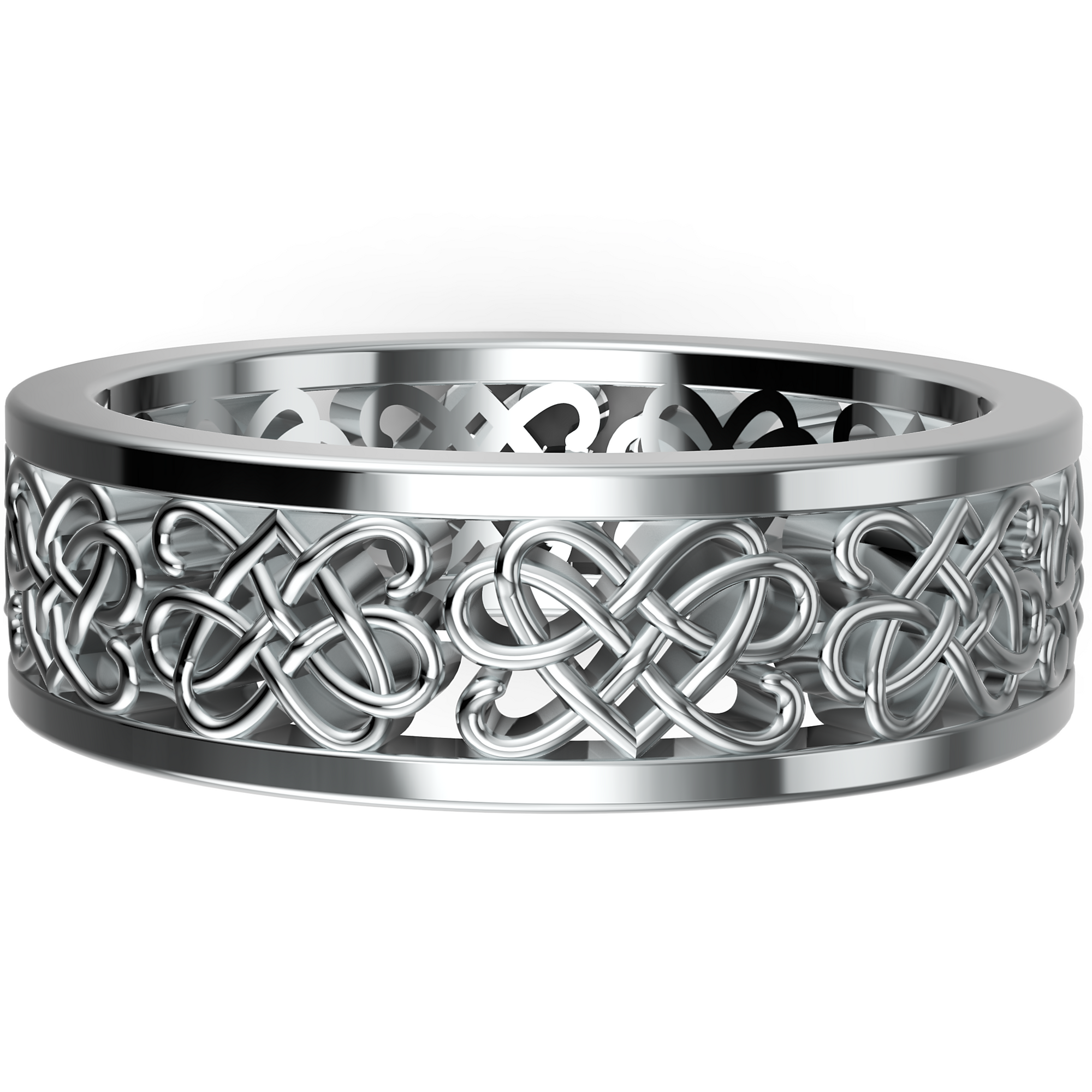 Verighetă Castelo din Aur 14k Heart Knot pentru Bărbați din 14k Aur Alb - Castelo.ro