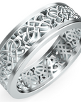 Verighetă Castelo din Aur 14k Heart Knot pentru Bărbați din 14k Aur Alb - Castelo.ro