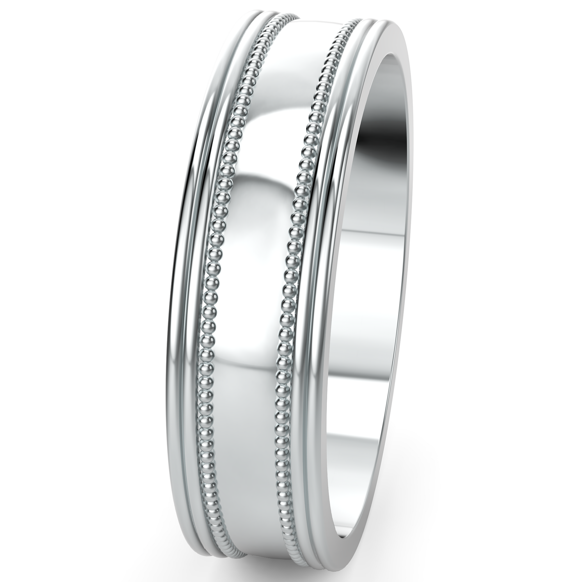 Verighetă Castelo din Aur 14k Milgrain Deluxe pentru Bărbați din 14k Aur Alb - Castelo.ro