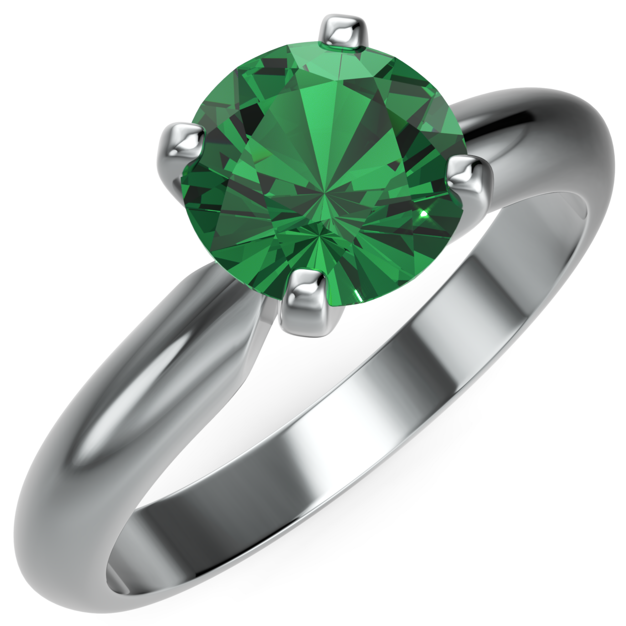 Inel de Logodnă Solitaire Heritage din Aur 18k cu Smarald Creat în Laborator de 1 ct din Platina - Castelo.ro