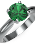 Inel de Logodnă Solitaire Heritage din Aur 18k cu Smarald Creat în Laborator de 1 ct din Platina - Castelo.ro