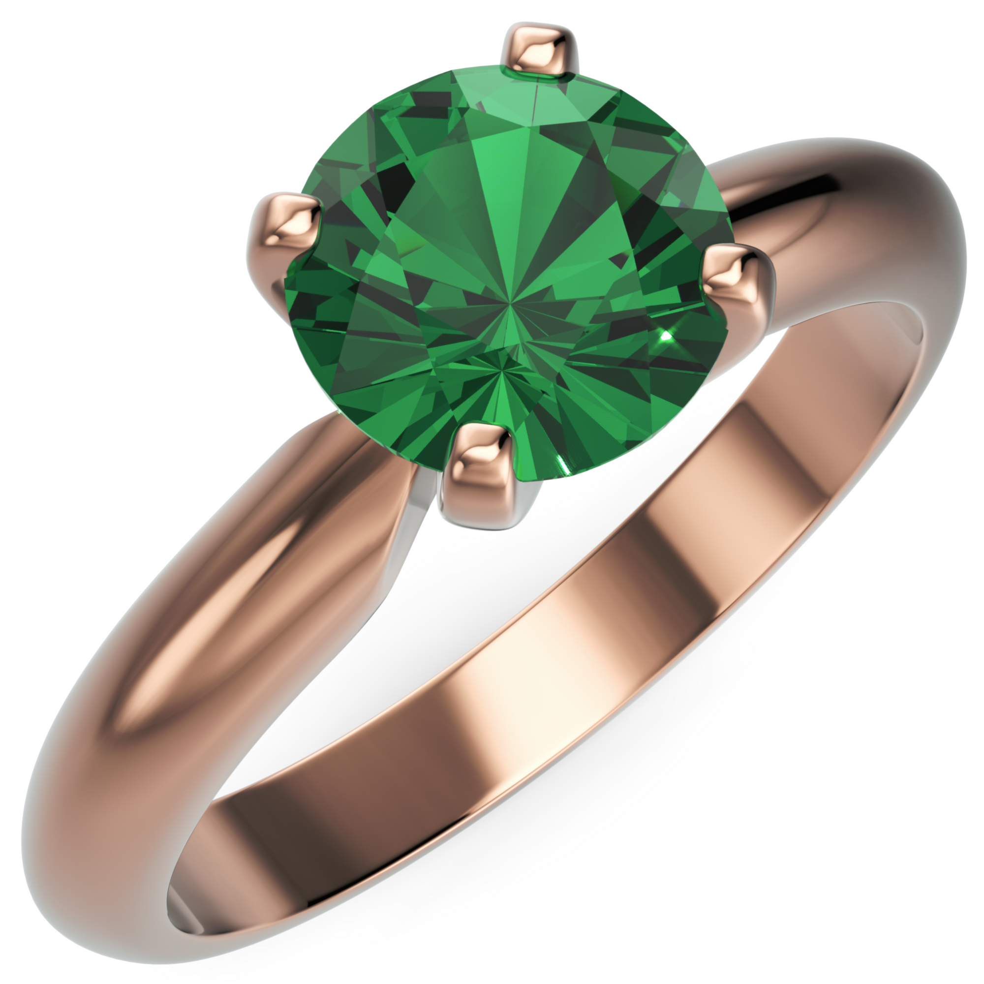 Inel de Logodnă Solitaire Heritage din Aur 18k cu Smarald Creat în Laborator de 1 ct din 18k Aur Roz - Castelo.ro