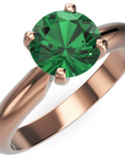 Inel de Logodnă Solitaire Heritage din Aur 18k cu Smarald Creat în Laborator de 1 ct din 18k Aur Roz - Castelo.ro