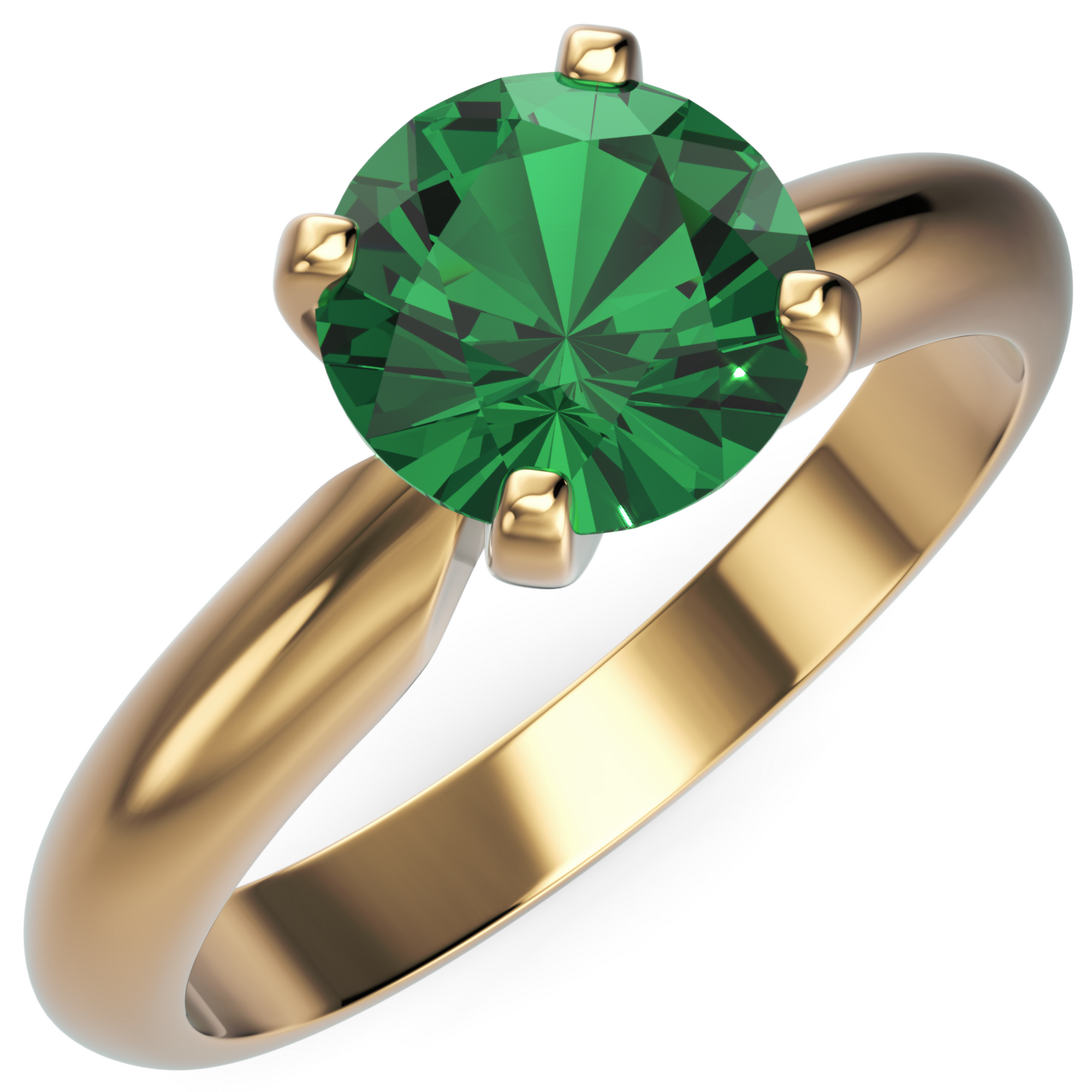 Inel de Logodnă Solitaire Heritage din Aur 18k cu Smarald Creat în Laborator de 1 ct din 18k Aur Galben - Castelo.ro