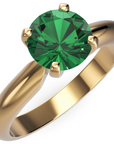 Inel de Logodnă Solitaire Heritage din Aur 14k cu Smarald Creat în Laborator de 1 ct din 14k Aur Galben - Castelo.ro