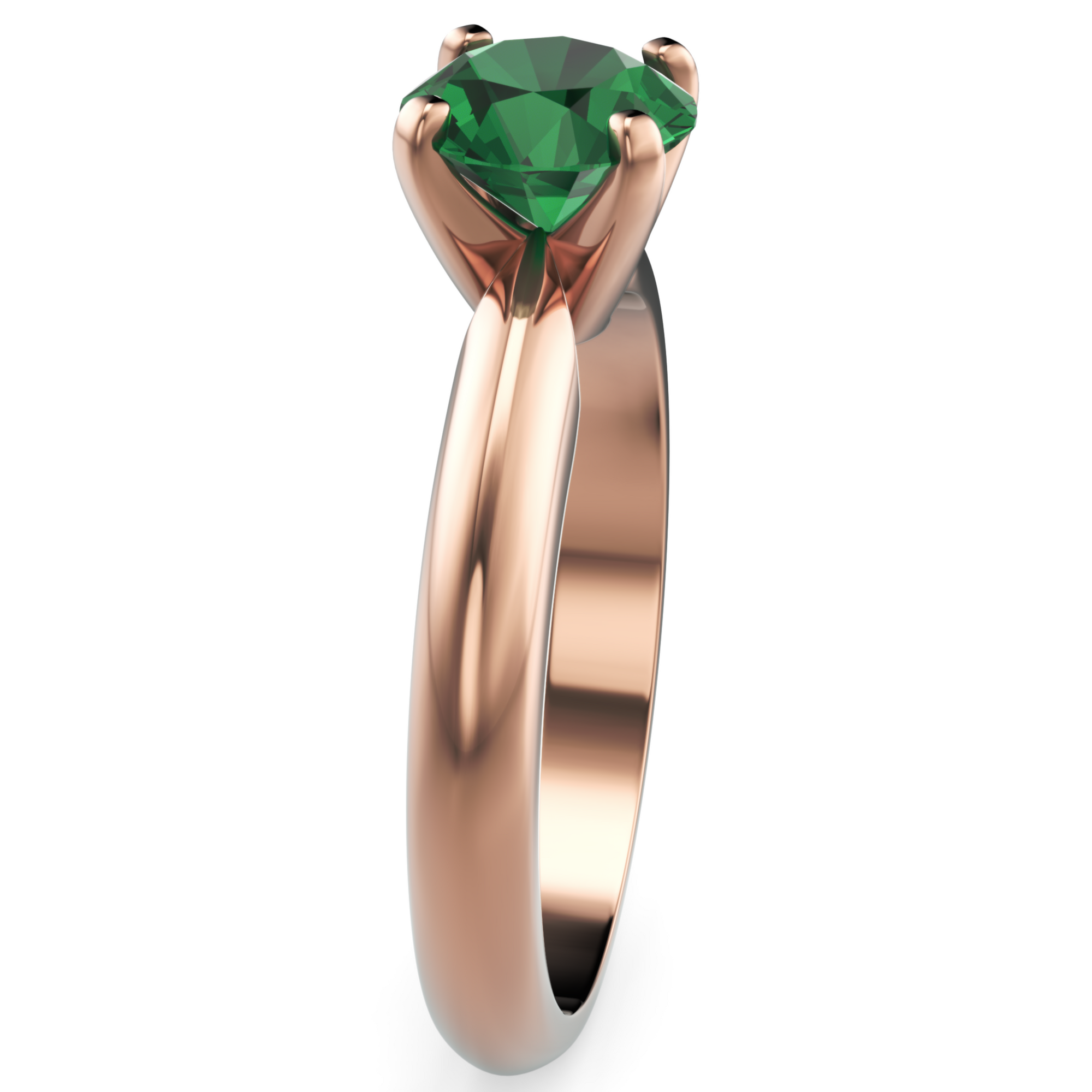 Inel de Logodnă Solitaire Heritage din Aur 18k cu Smarald Creat în Laborator de 1 ct din 18k Aur Roz - Castelo.ro