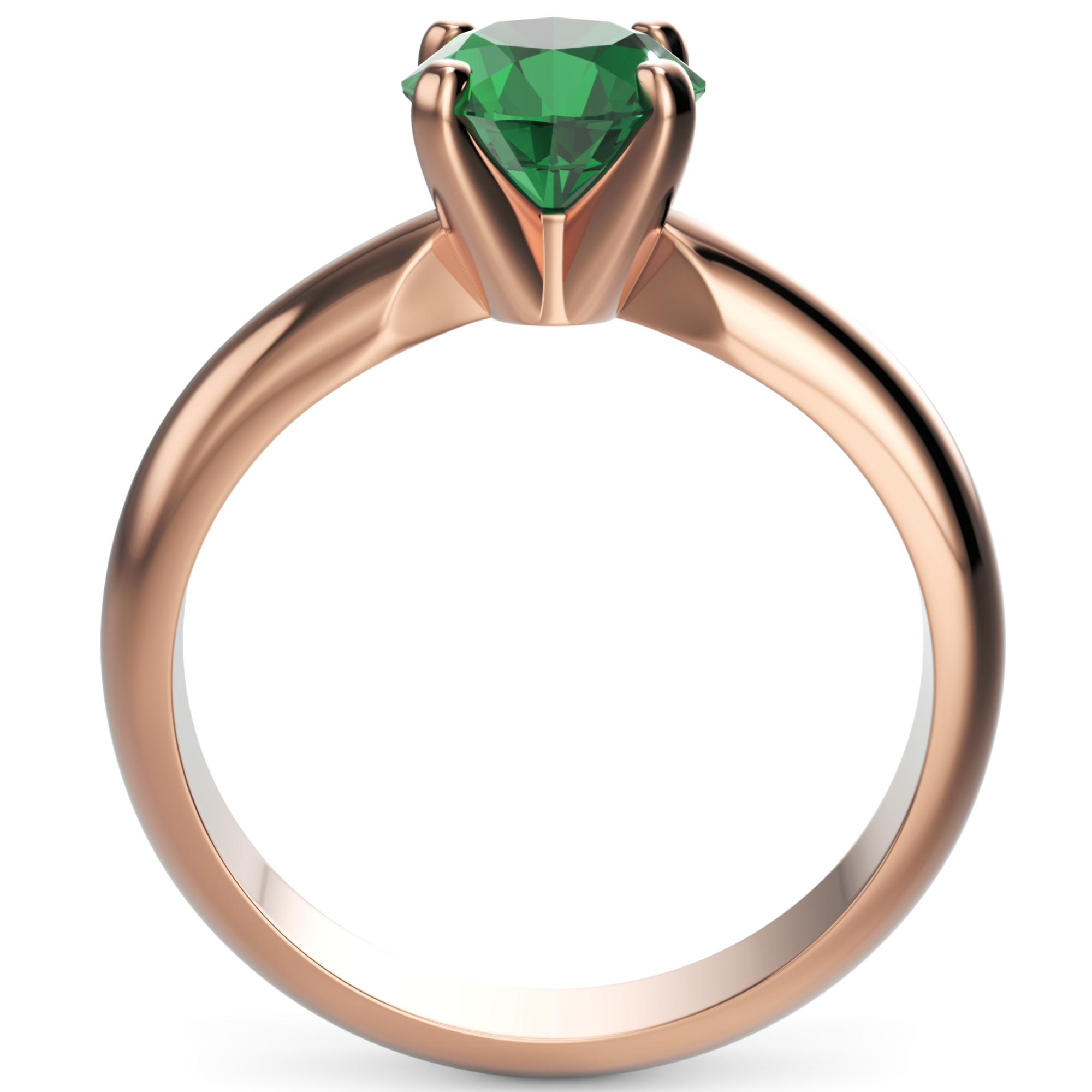 Inel de Logodnă Solitaire Heritage din Aur 18k cu Smarald Creat în Laborator de 1 ct din 18k Aur Roz - Castelo.ro