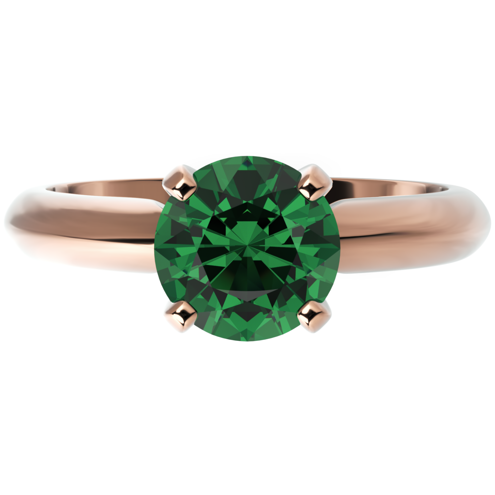 Inel de Logodnă Solitaire Heritage din Aur 18k cu Smarald Creat în Laborator de 1 ct din 18k Aur Roz - Castelo.ro