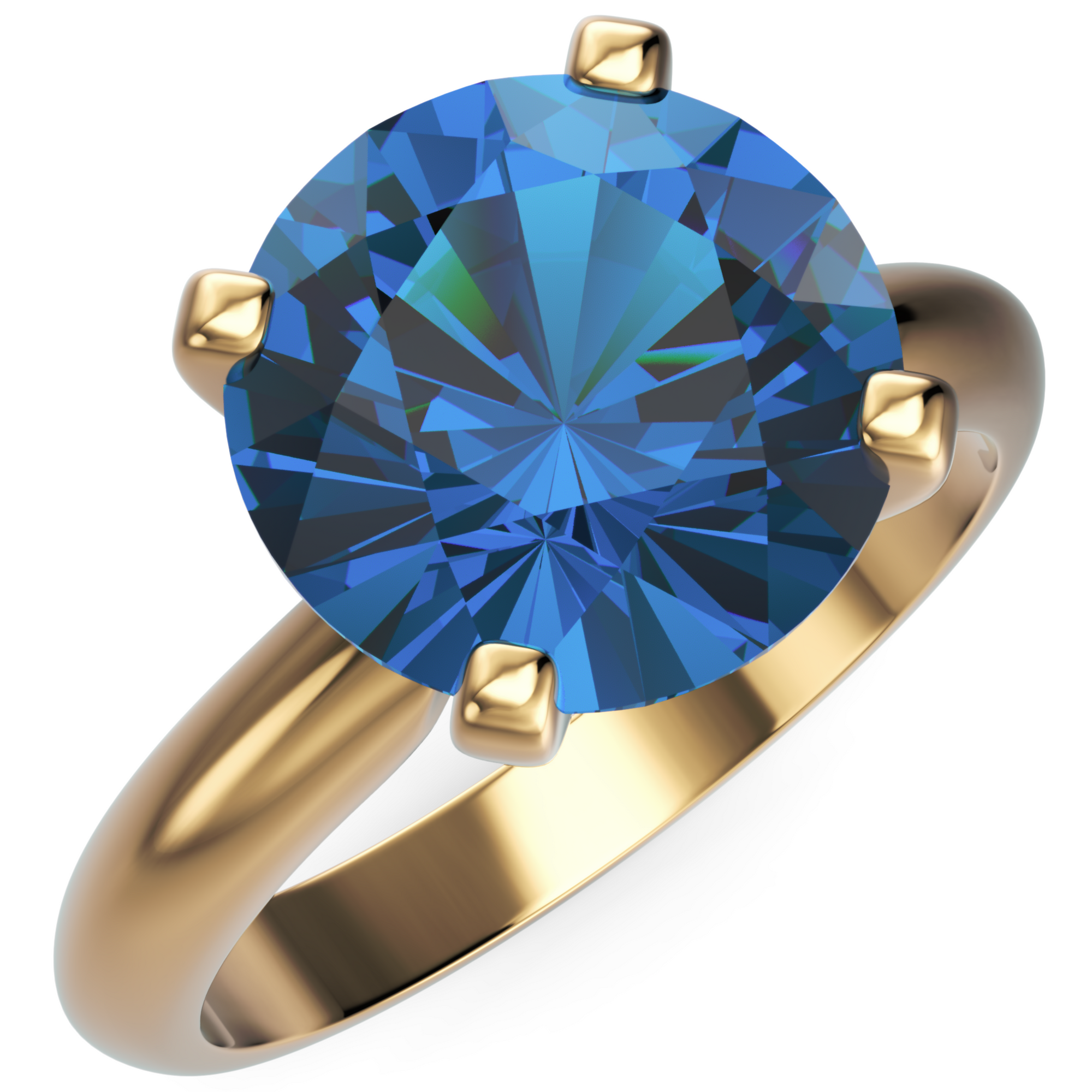 Inel de Logodnă Solitaire Heritage din Aur 18k cu Safir Creat în Laborator de 3 ct din 18k Aur Galben - Castelo.ro